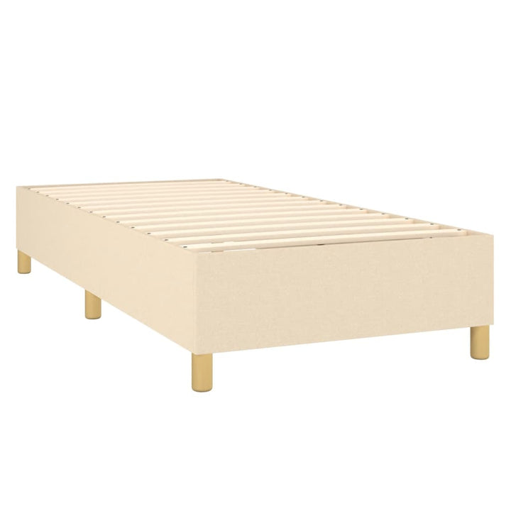 kontinentalseng med madras 90x190 cm stof cremefarvet