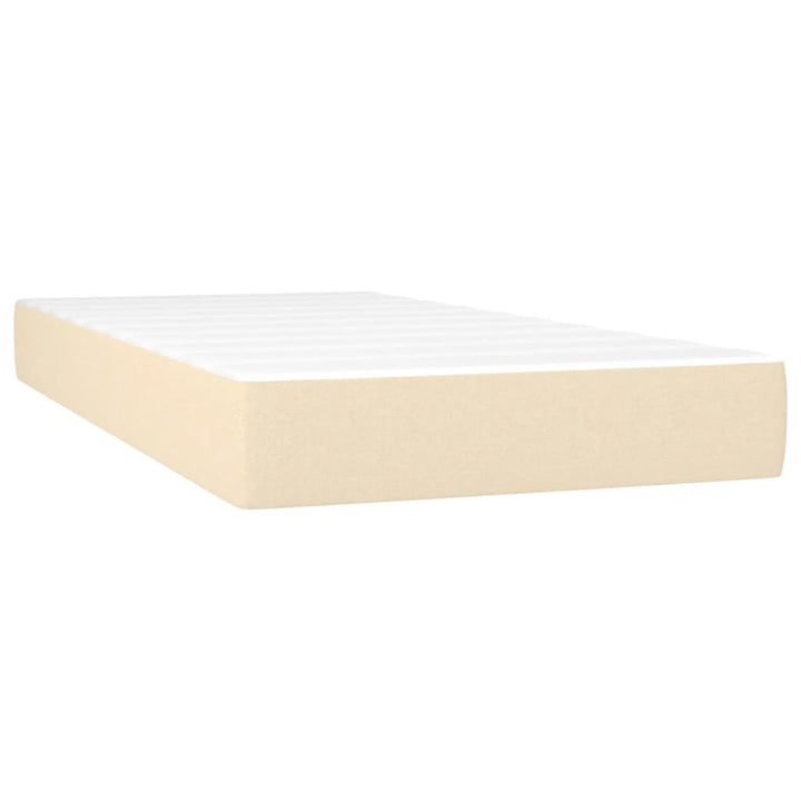 kontinentalseng med madras 90x190 cm stof cremefarvet