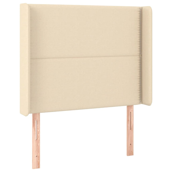 kontinentalseng med madras 90x190 cm stof cremefarvet