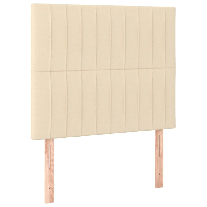 kontinentalseng med madras 90x190 cm stof cremefarvet