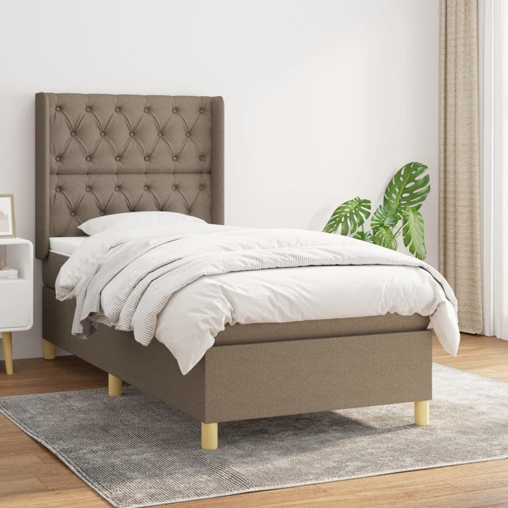 kontinentalseng med madras 80x200 cm stof gråbrun