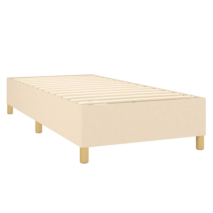 kontinentalseng med madras 90x190 cm stof cremefarvet