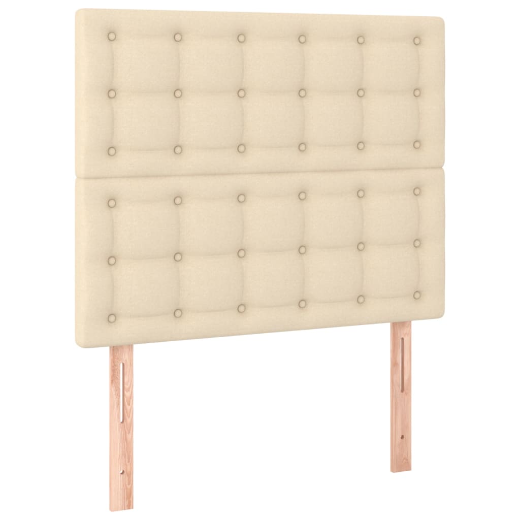 kontinentalseng med madras 90x190 cm stof cremefarvet