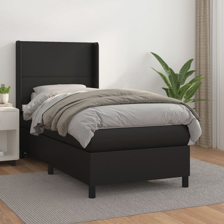 kontinentalseng med madras 80x200 cm kunstlæder sort