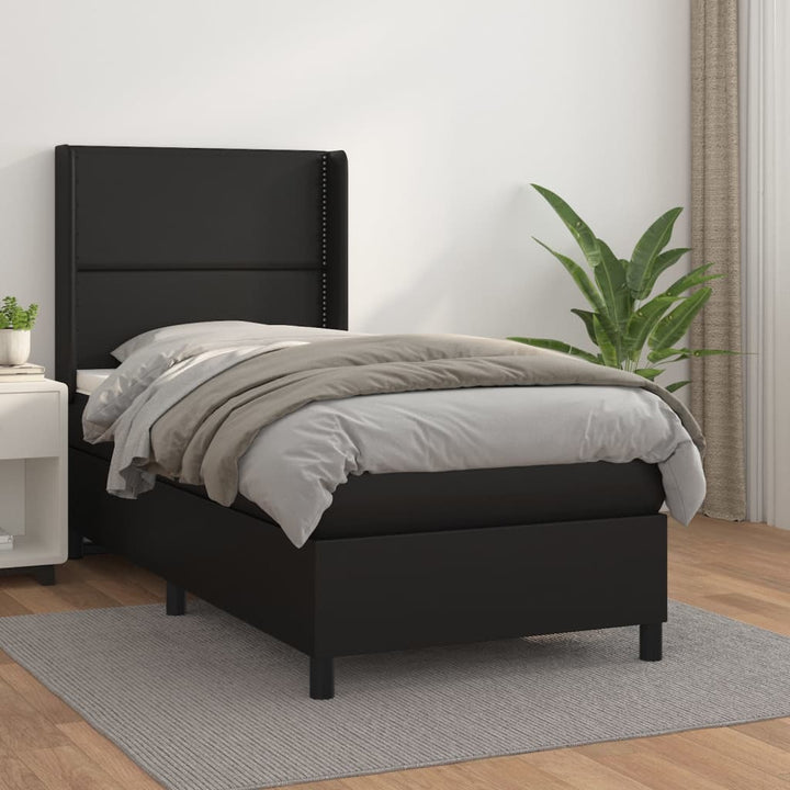 kontinentalseng med madras 80x200 cm kunstlæder sort