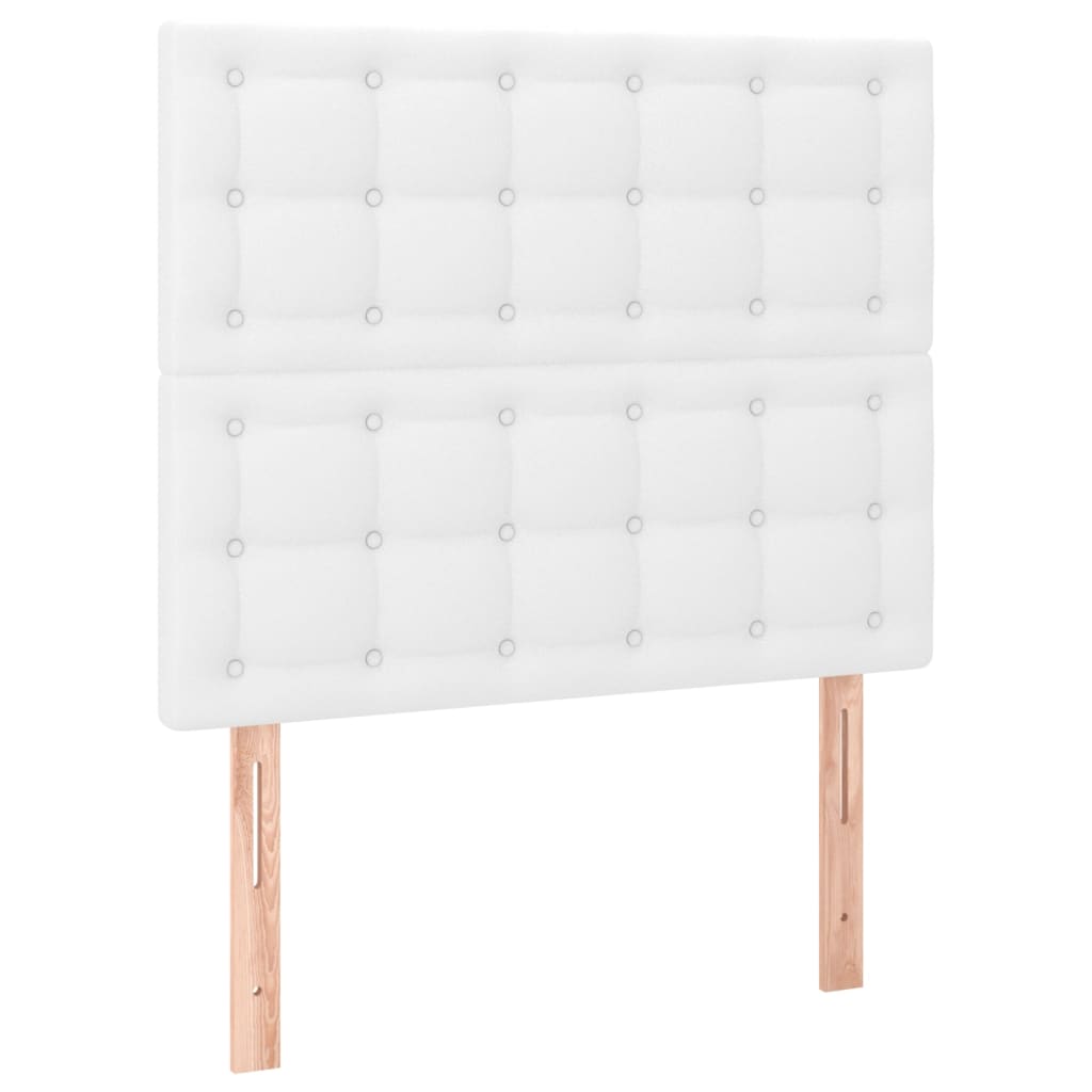 kontinentalseng med madras 90x190 cm kunstlæder hvid
