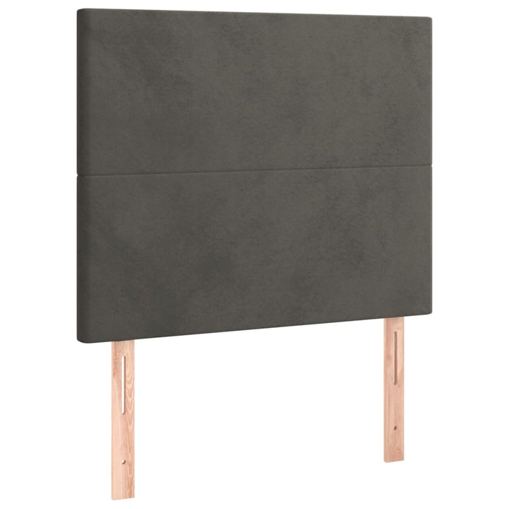 kontinentalseng med madras 90x190 cm fløjl mørkegrå