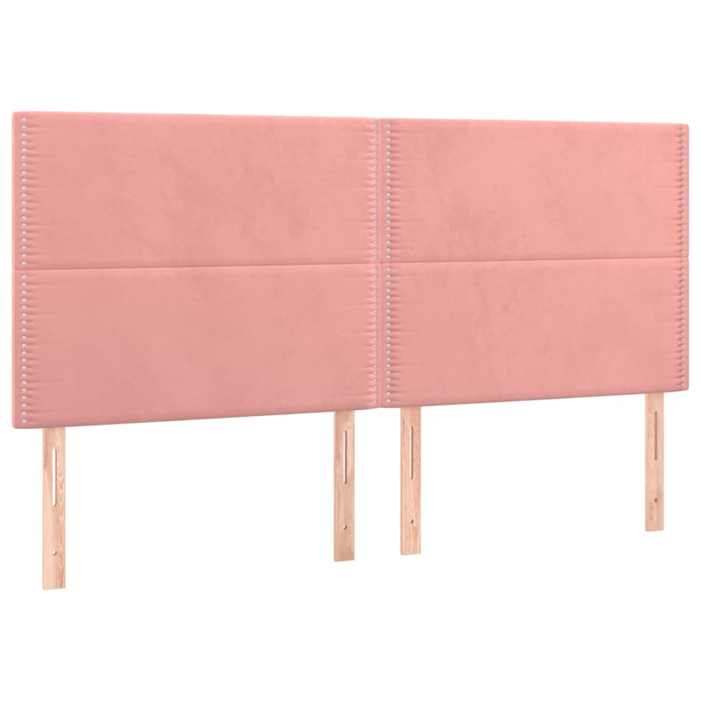 kontinentalseng med madras 80x200 cm fløjl lyserød