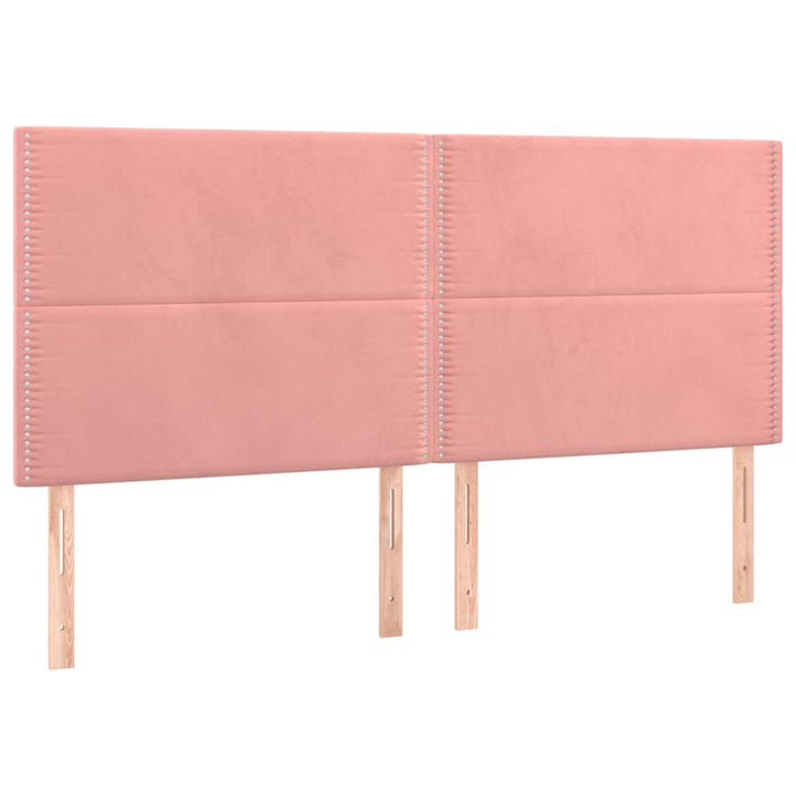 kontinentalseng med madras 80x200 cm fløjl lyserød
