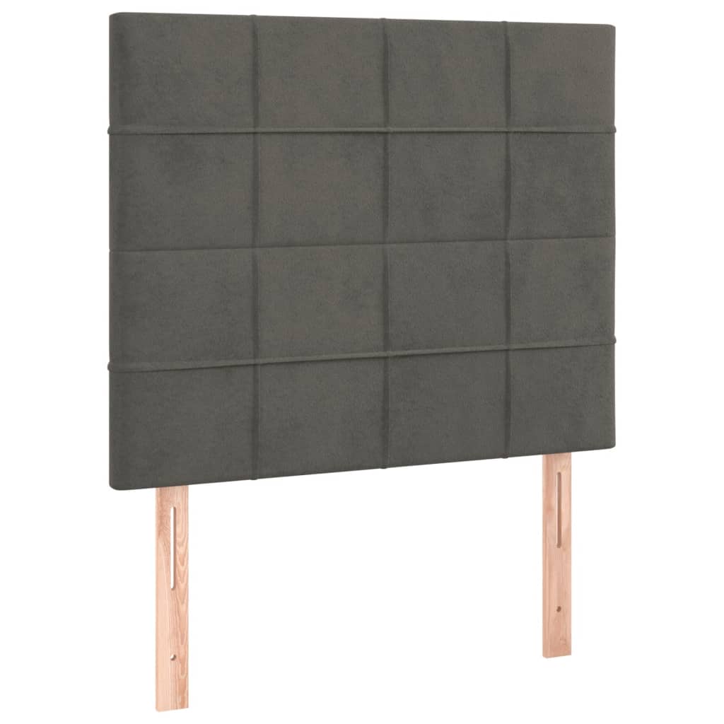 kontinentalseng med madras 80x200 cm fløjl mørkegrå