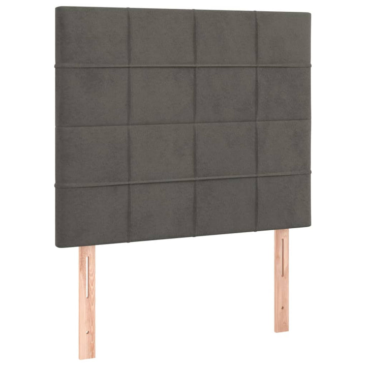 kontinentalseng med madras 90x190 cm fløjl mørkegrå