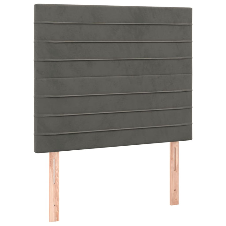 kontinentalseng med madras 90x190 cm fløjl mørkegrå