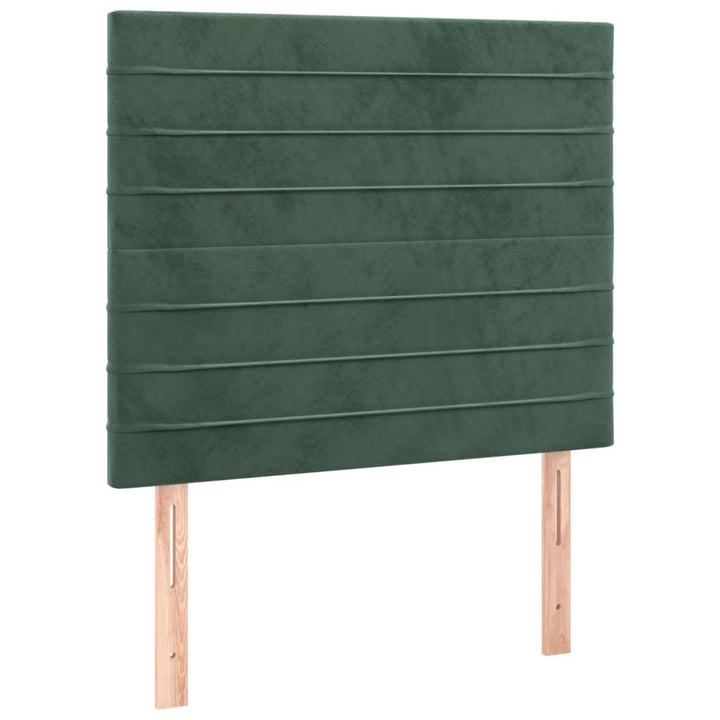 kontinentalseng med madras 90x190 cm fløjl mørkegrøn