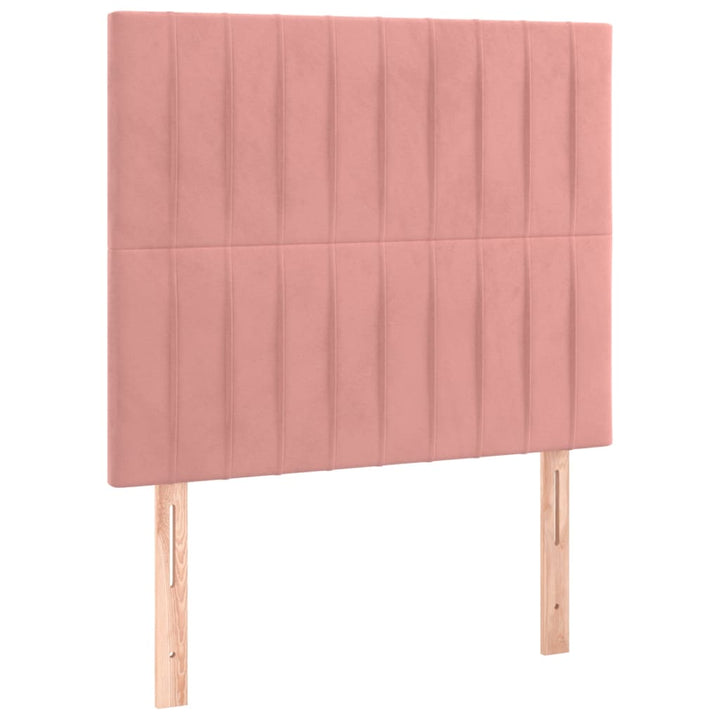 kontinentalseng med madras 80x200 cm fløjl lyserød
