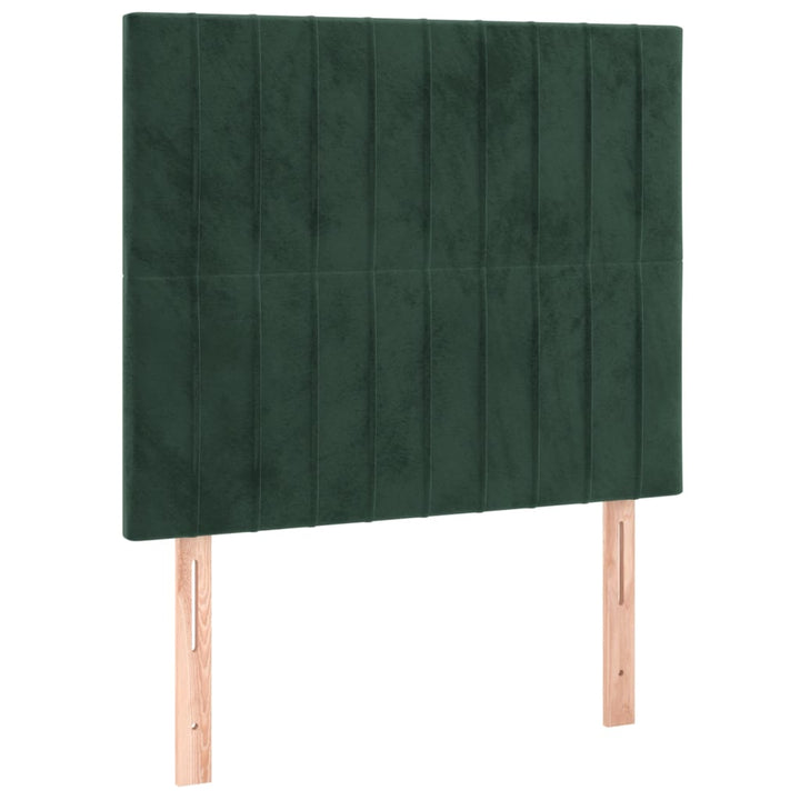kontinentalseng med madras 90x190 cm fløjl mørkegrøn