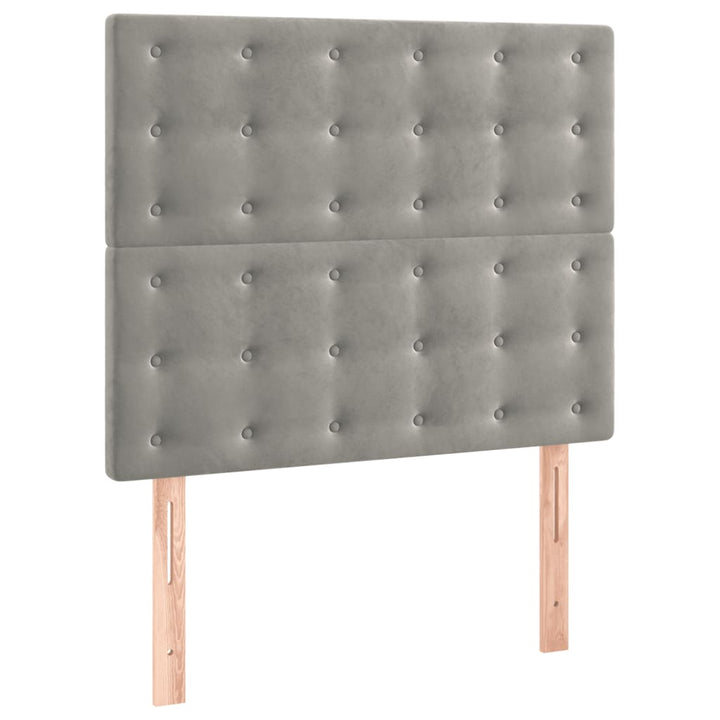 kontinentalseng med madras 90x190 cm fløjl lysegrå