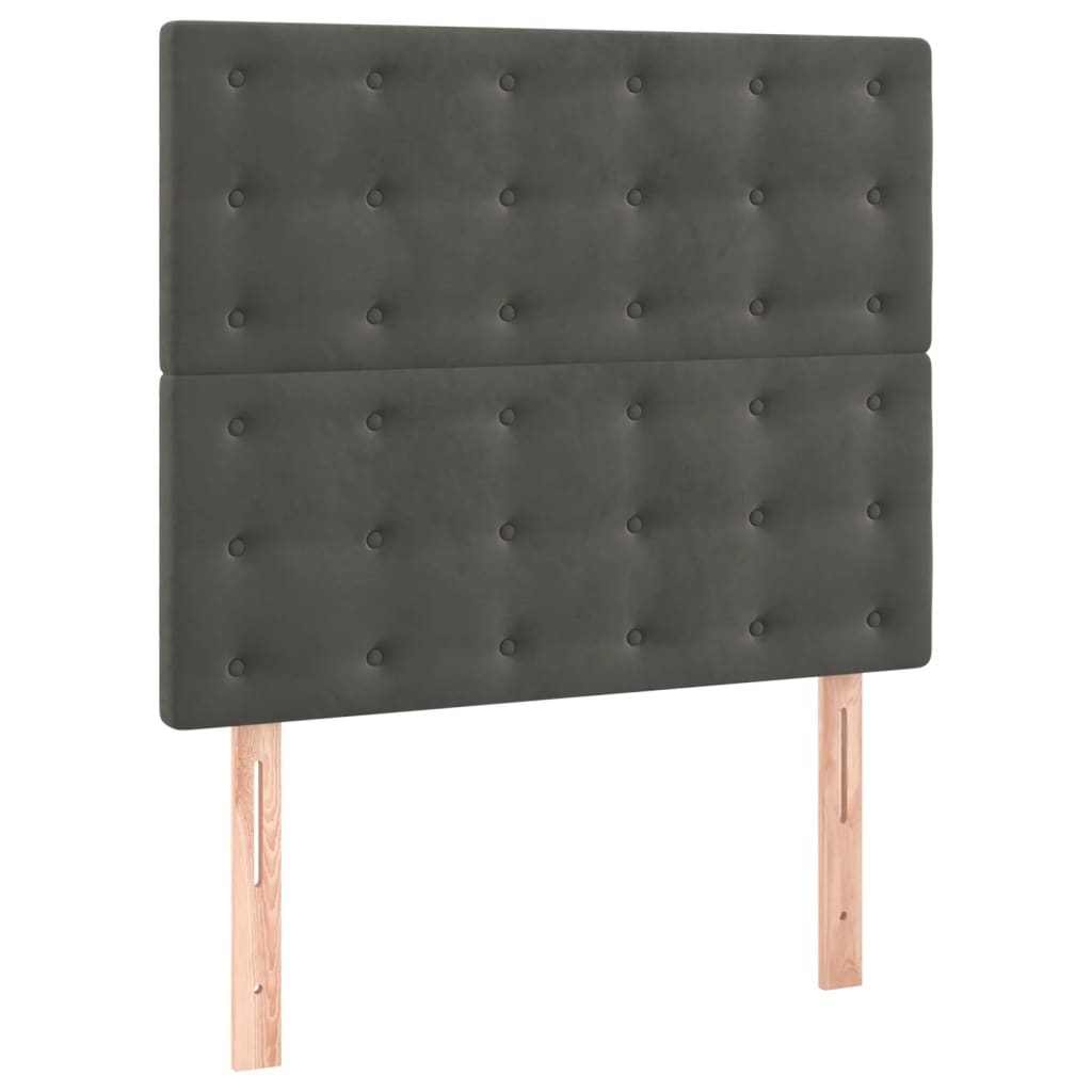 kontinentalseng med madras 90x190 cm fløjl mørkegrå