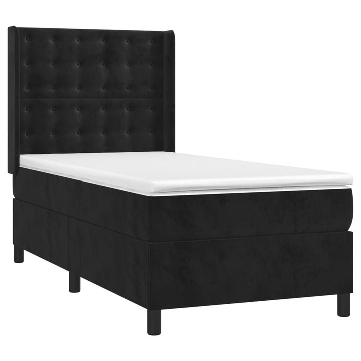 kontinentalseng med madras 90x190 cm fløjl sort