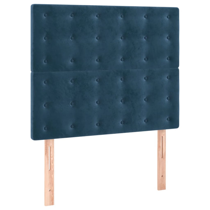 kontinentalseng med madras 90x190 cm fløjl mørkeblå