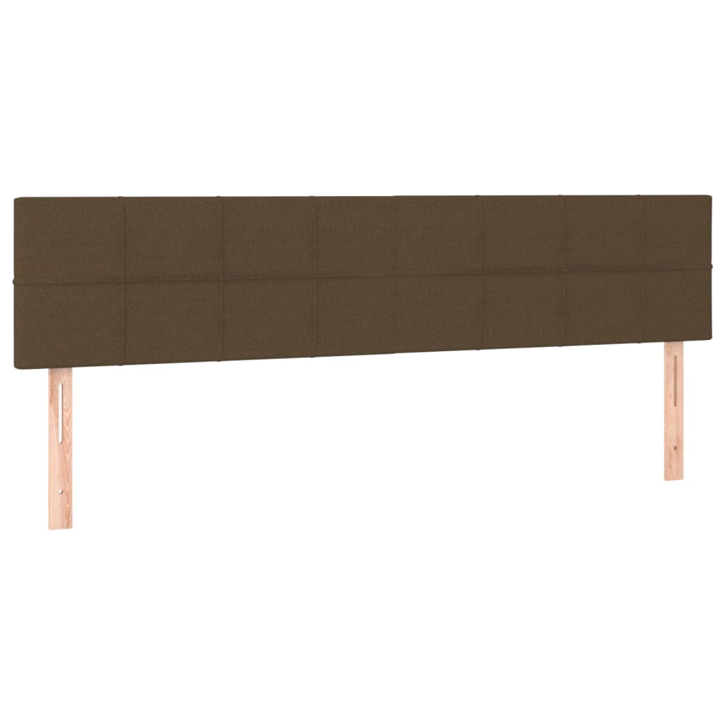 kontinentalseng med madras 200x200 cm stof mørkebrun