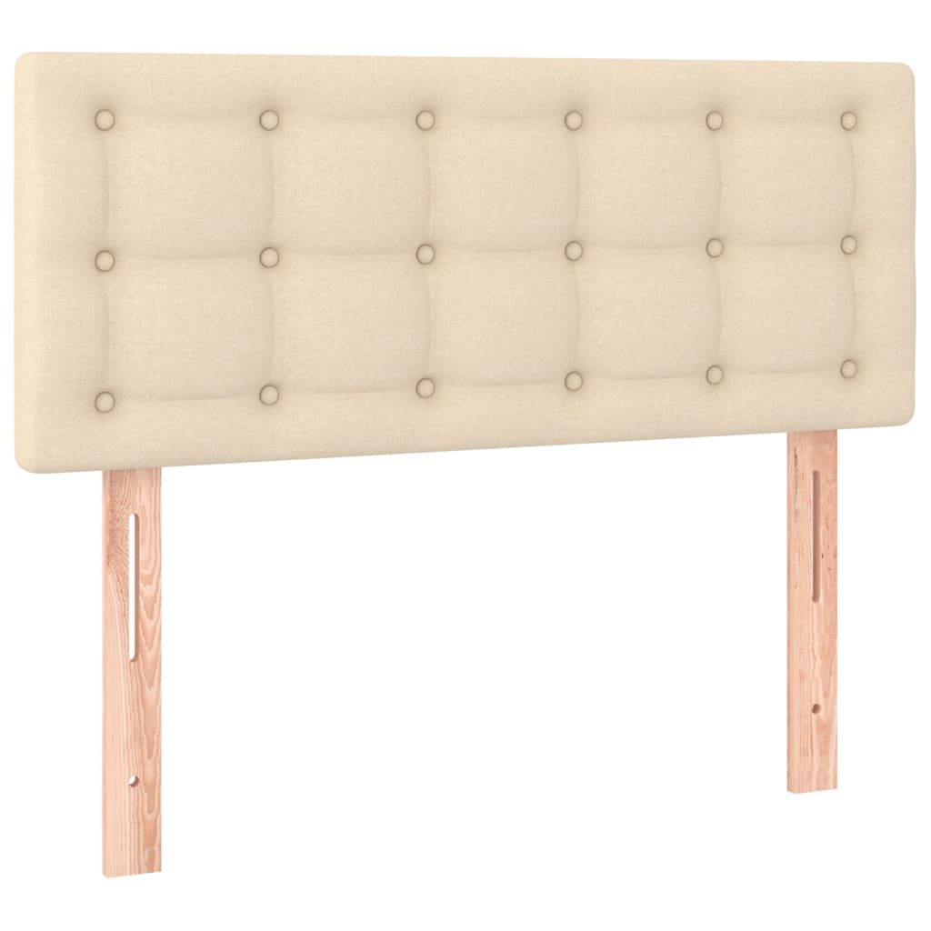 kontinentalseng med madras 90x190 cm stof cremefarvet