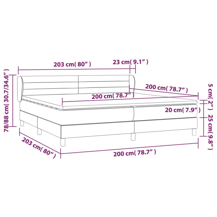 kontinentalseng med madras 200x200 cm stof sort