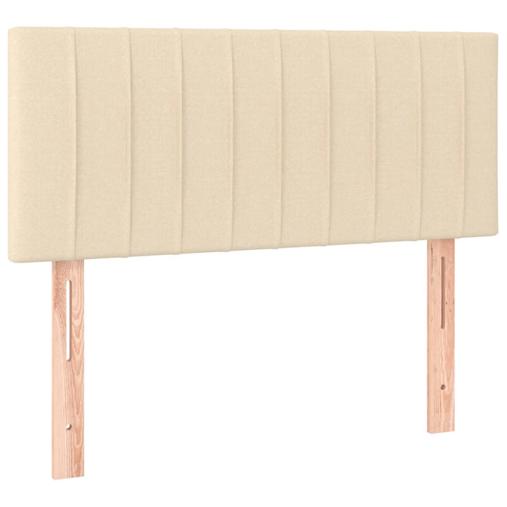 kontinentalseng med madras 90x190 cm stof cremefarvet