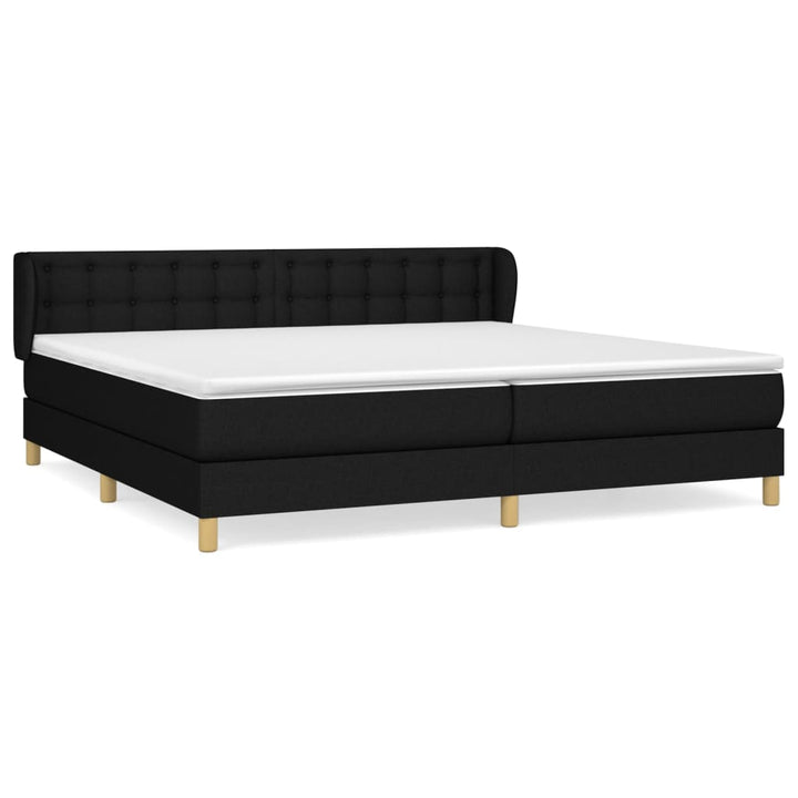kontinentalseng med madras 200x200 cm stof sort