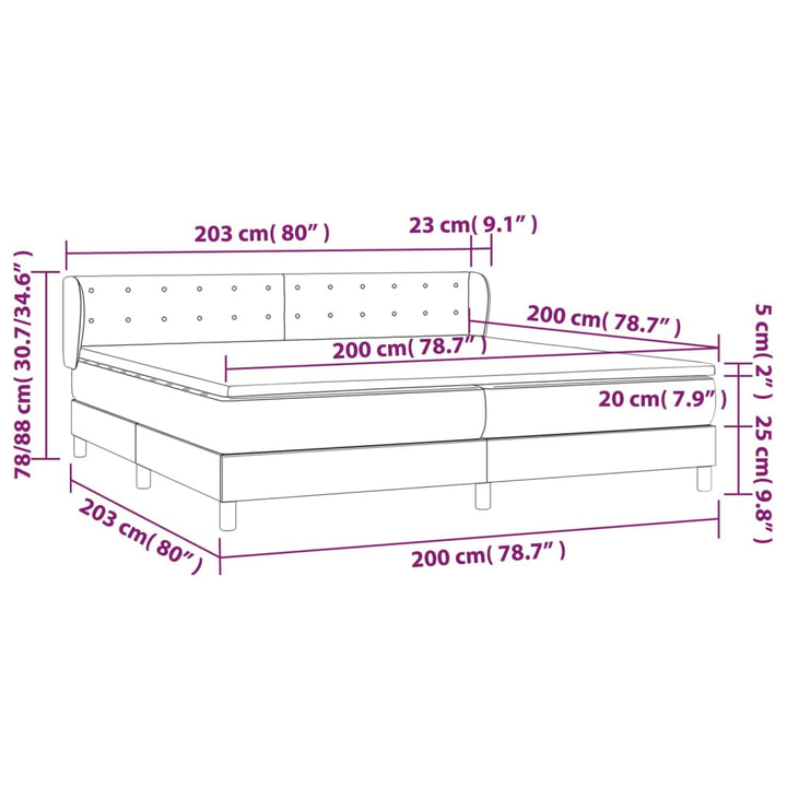 kontinentalseng med madras 200x200 cm stof sort