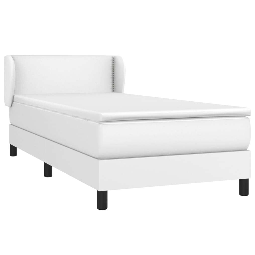 kontinentalseng med madras 80x200 cm kunstlæder hvid