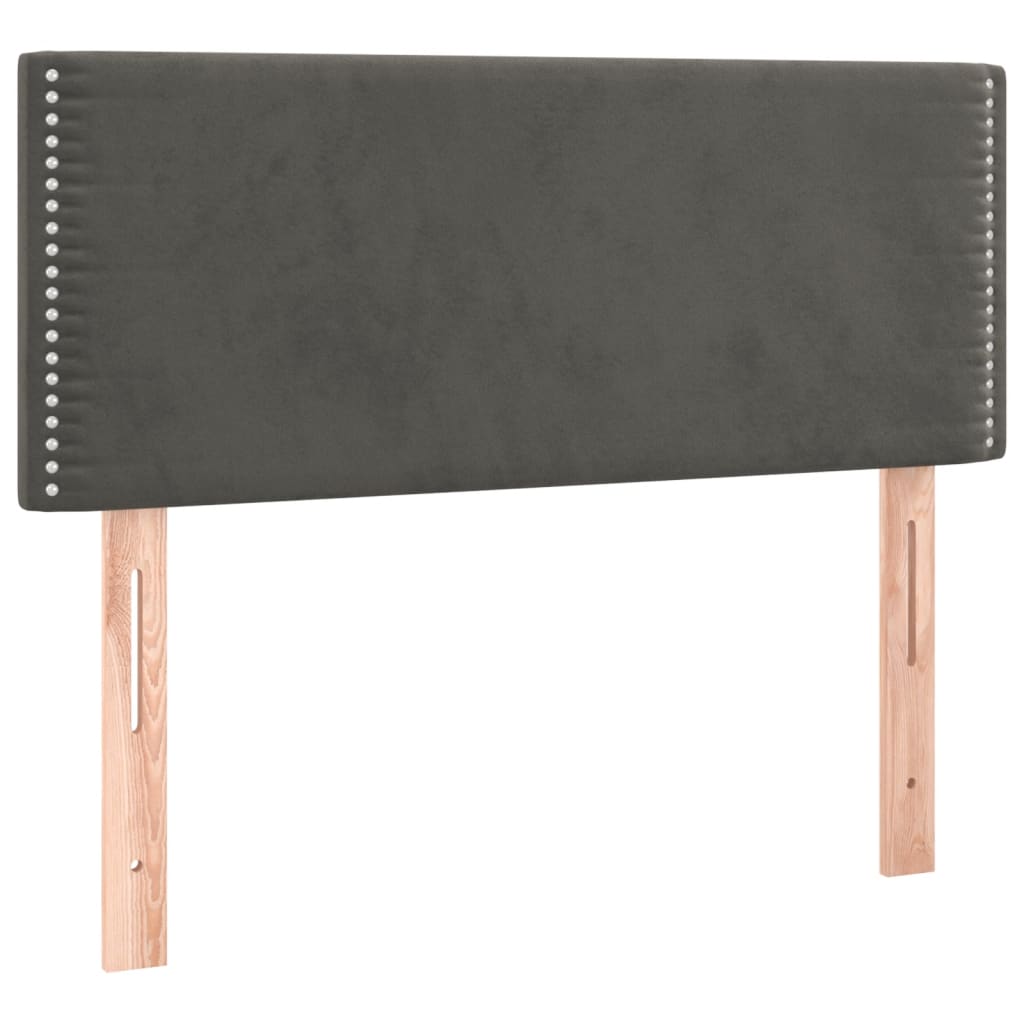 kontinentalseng med madras 80x200 cm fløjl mørkegrå