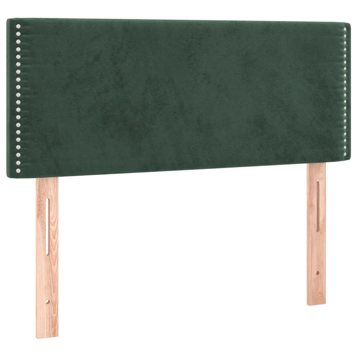 kontinentalseng med madras 80x200 cm fløjl mørkegrøn