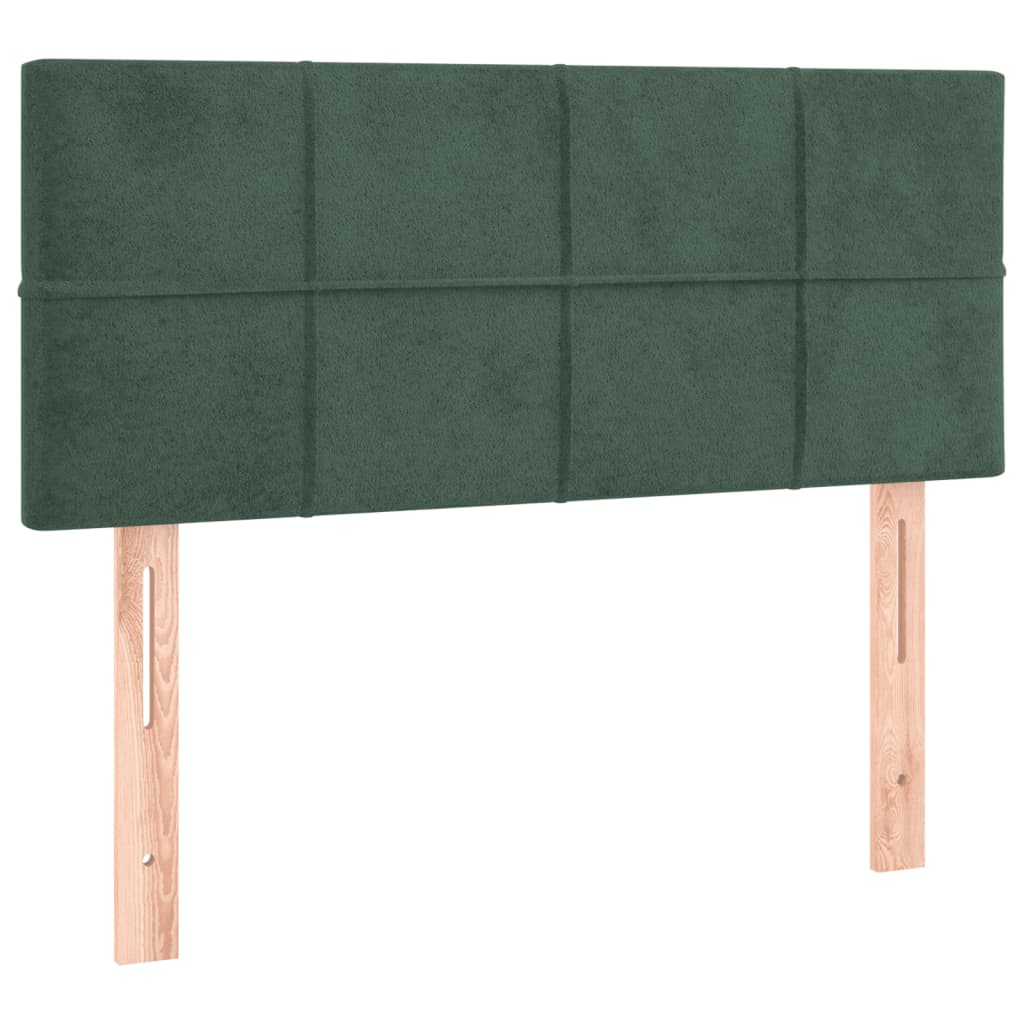 kontinentalseng med madras 80x200 cm fløjl mørkegrøn