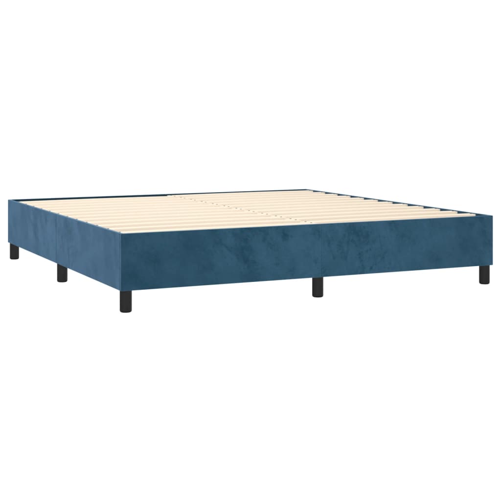 kontinentalseng med madras 90x190 cm fløjl mørkeblå