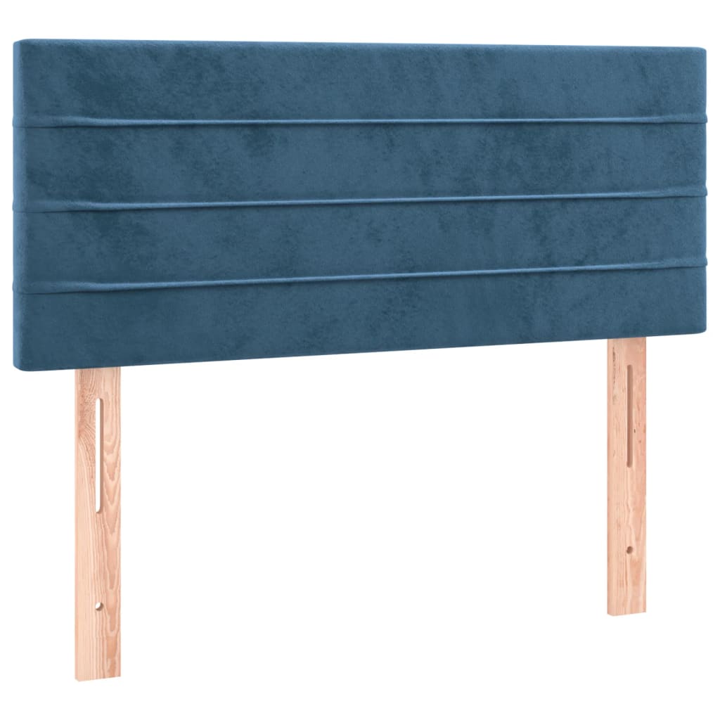 kontinentalseng med madras 90x190 cm fløjl mørkeblå