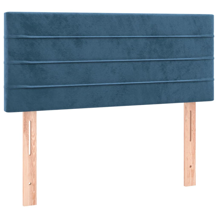 kontinentalseng med madras 90x190 cm fløjl mørkeblå