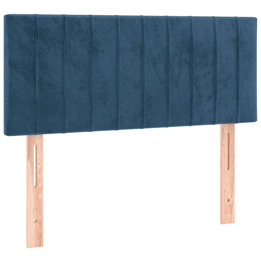 kontinentalseng med madras 80x200 cm fløjl mørkeblå