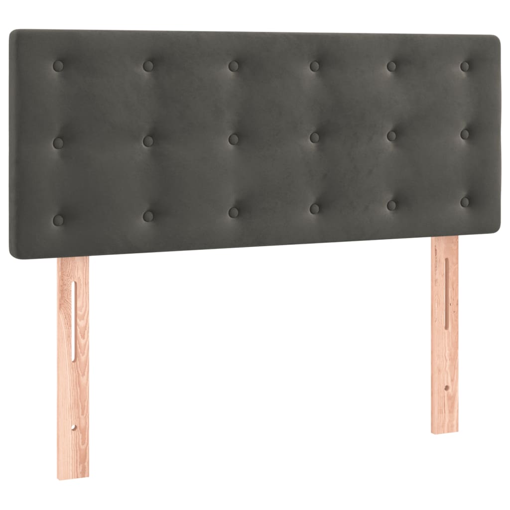 kontinentalseng med madras 90x190 cm fløjl mørkegrå