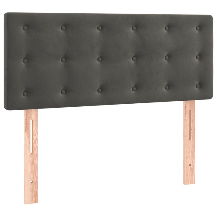 kontinentalseng med madras 90x190 cm fløjl mørkegrå