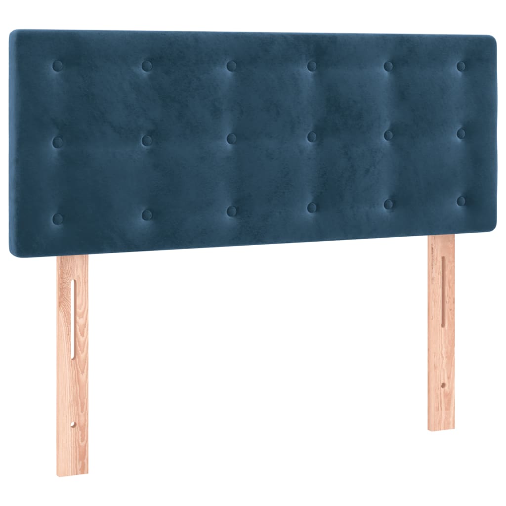 kontinentalseng med madras 90x190 cm fløjl mørkeblå