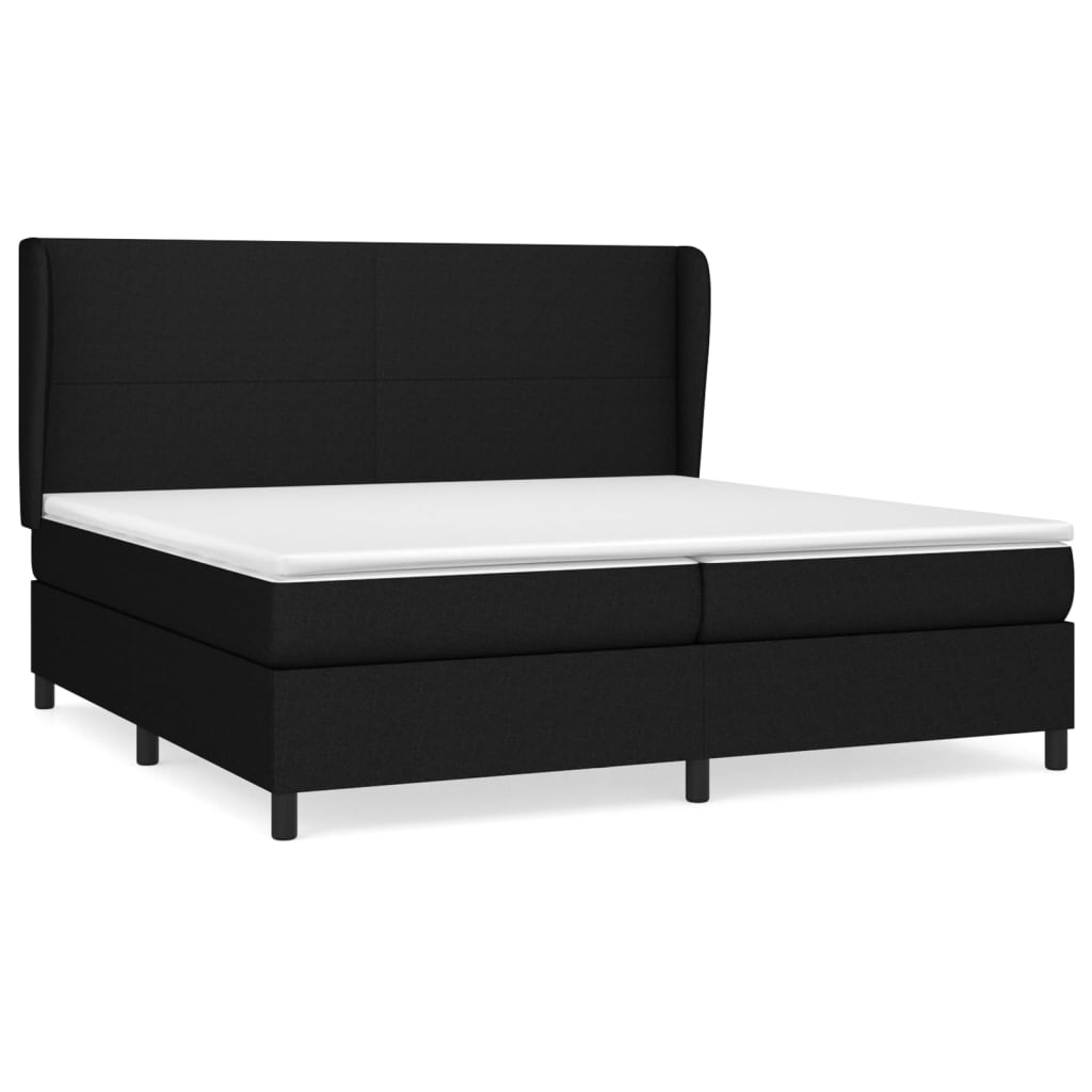 kontinentalseng med madras 200x200 cm stof sort