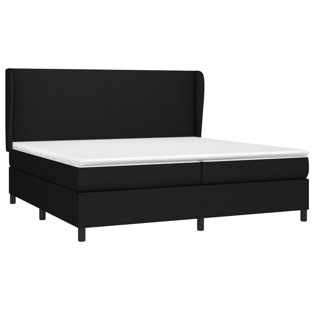 kontinentalseng med madras 200x200 cm stof sort