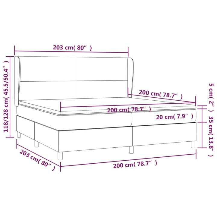 kontinentalseng med madras 200x200 cm stof sort