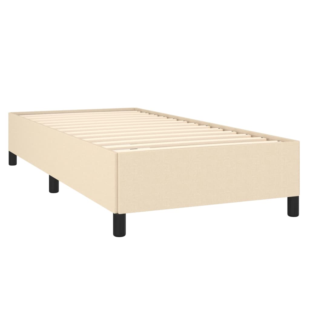 kontinentalseng med madras 90x190 cm stof cremefarvet
