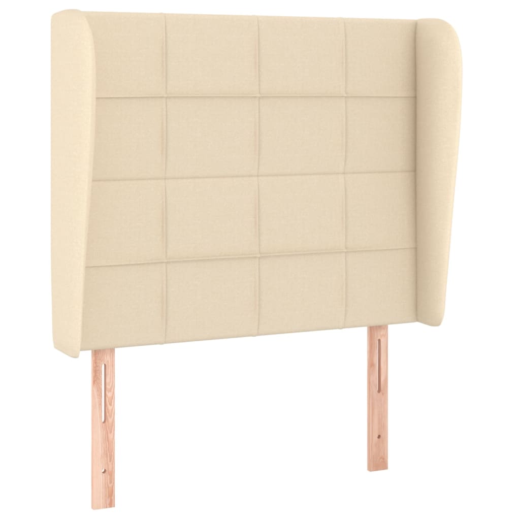 kontinentalseng med madras 90x190 cm stof cremefarvet
