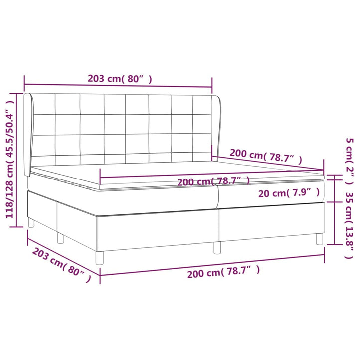 kontinentalseng med madras 200x200 cm stof sort