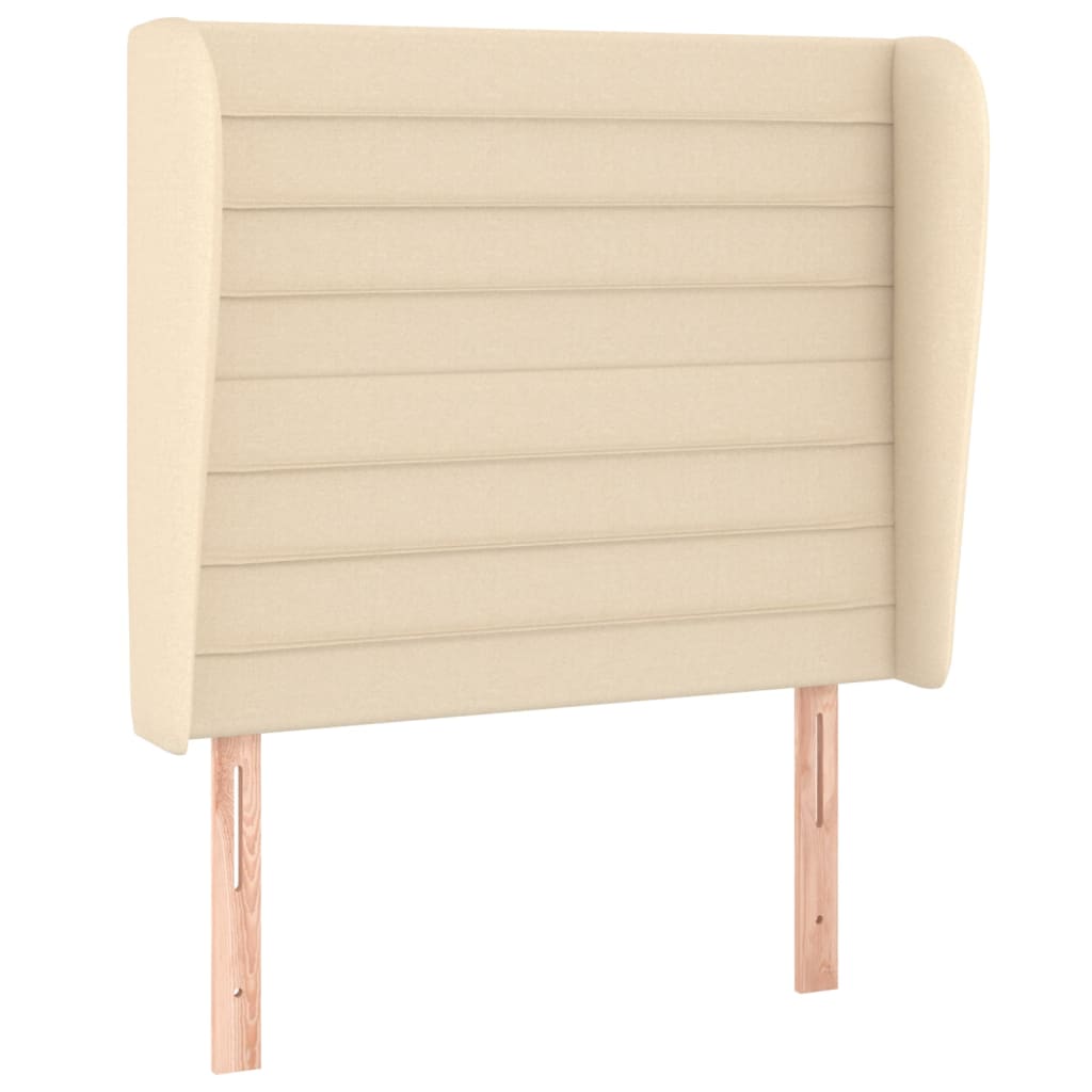 kontinentalseng med madras 90x190 cm stof cremefarvet