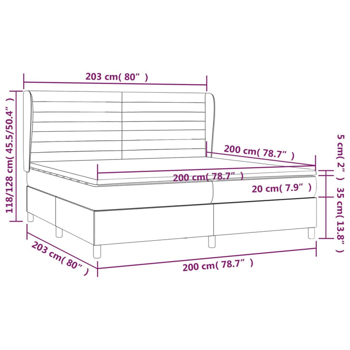 kontinentalseng med madras 200x200 cm stof sort