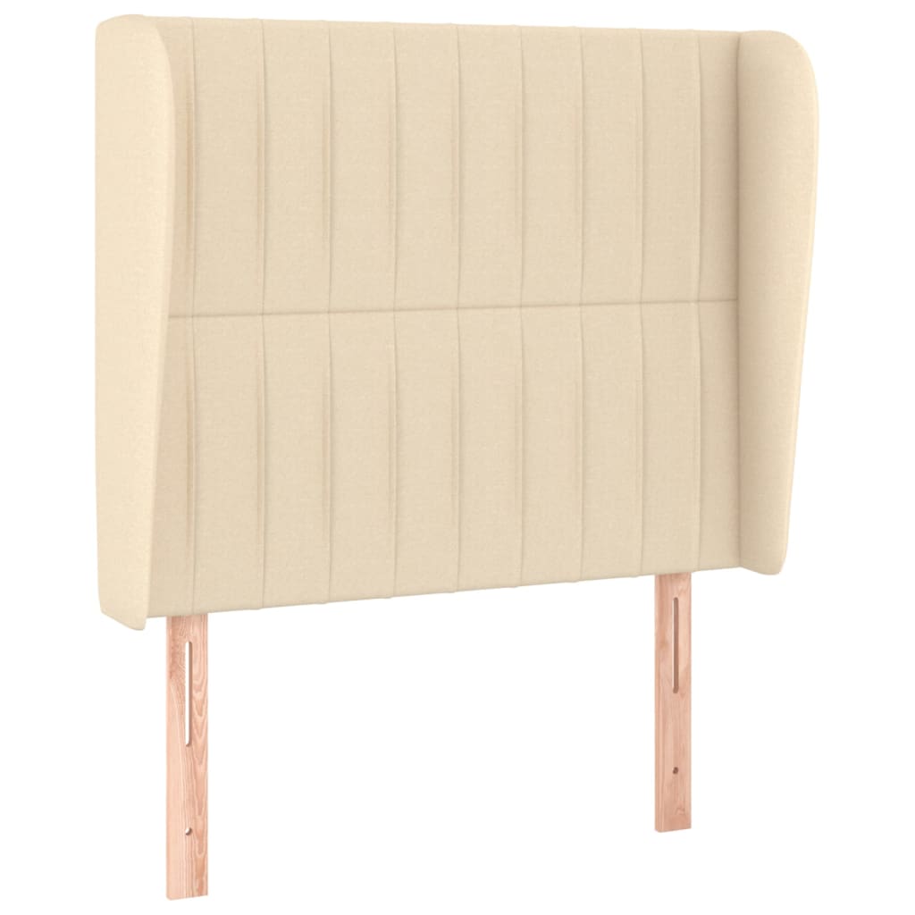 kontinentalseng med madras 90x190 cm stof cremefarvet