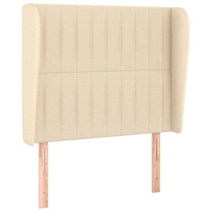 kontinentalseng med madras 90x190 cm stof cremefarvet